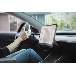 Moshi iVisor AG - Bubble-free Screen Protector for Tesla Model 3’s Central Touchscreen (Black/Clear Matte)