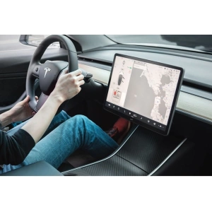 Moshi iVisor AG - Bubble-free Screen Protector for Tesla Model 3’s Central Touchscreen (Black/Clear Matte)