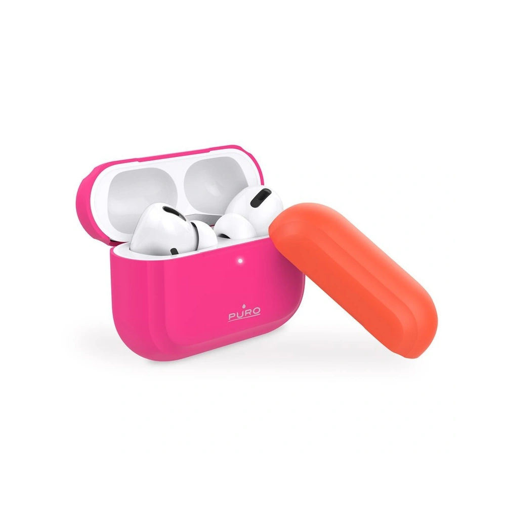 Hurtownia GSM - Etui PURO ICON Fluo Case Apple AirPods Pro s dodatečným krytem (Fluo Fuchsia + Fluo Orange Cap) - PUR247FCS - {ean13} - Hurt