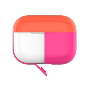 Etui PURO ICON Fluo Case Apple AirPods Pro cu capac suplimentar (Fluo Fuchsia + Fluo Orange Cap)