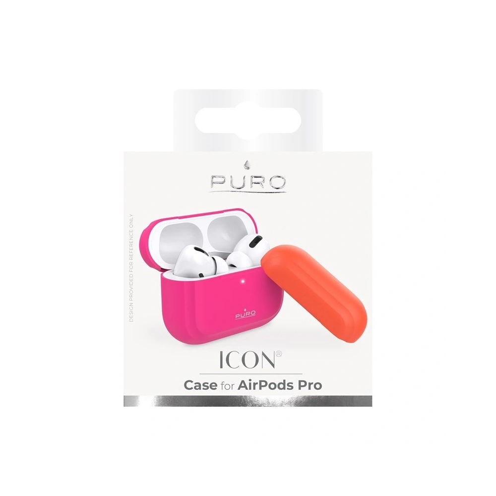 Hurtownia GSM - Etui PURO ICON Fluo Case Apple AirPods Pro s dodatečným krytem (Fluo Fuchsia + Fluo Orange Cap) - PUR247FCS - {ean13} - Hurt
