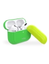 Etui PURO ICON Fluo Case Apple AirPods Pro mit zusätzlicher Abdeckung (Fluo Grün + Fluo Gelbe Kappe)