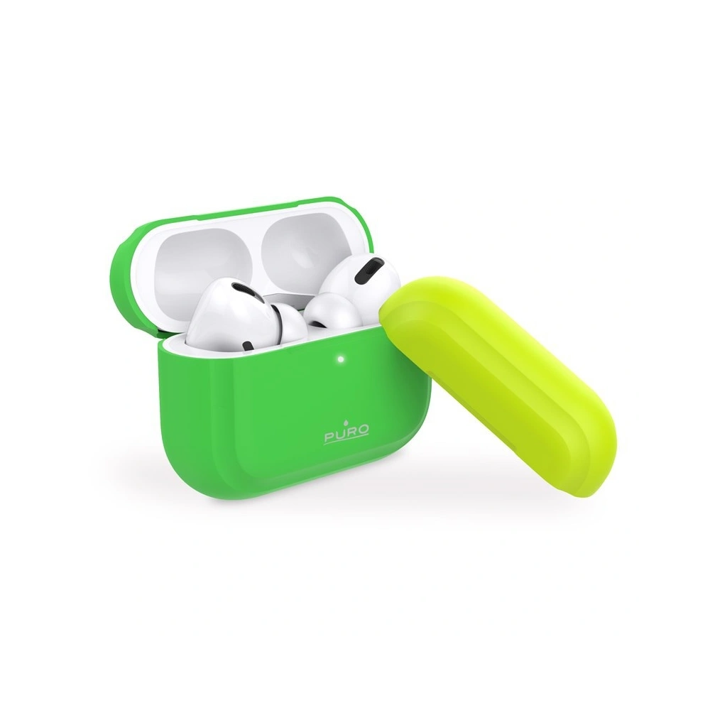 Hurtownia GSM - Etui PURO ICON Fluo Case Apple AirPods Pro s další krytkou (Fluo Green + Fluo Yellow Cap) - PUR248GRN - {ean13} - Hurt
