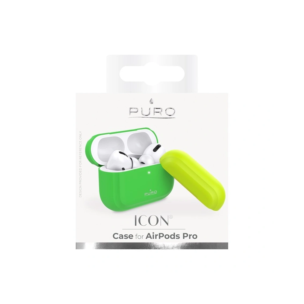 Hurtownia GSM - Etui PURO ICON Fluo Case Apple AirPods Pro s další krytkou (Fluo Green + Fluo Yellow Cap) - PUR248GRN - {ean13} - Hurt