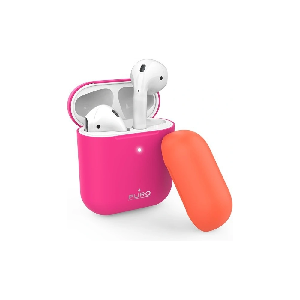 Hurtownia GSM - Etui PURO ICON Fluo Case Apple AirPods 1/2 s dodatečným krytem (Fluo Fucsia + Fluo Orange Cap) - PUR251FCS - {ean13} - Hurt