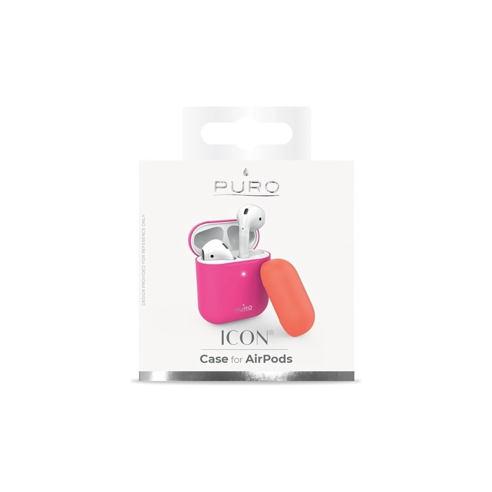 Hurtownia GSM - Etui PURO ICON Fluo Case Apple AirPods 1/2 s dodatečným krytem (Fluo Fucsia + Fluo Orange Cap) - PUR251FCS - {ean13} - Hurt