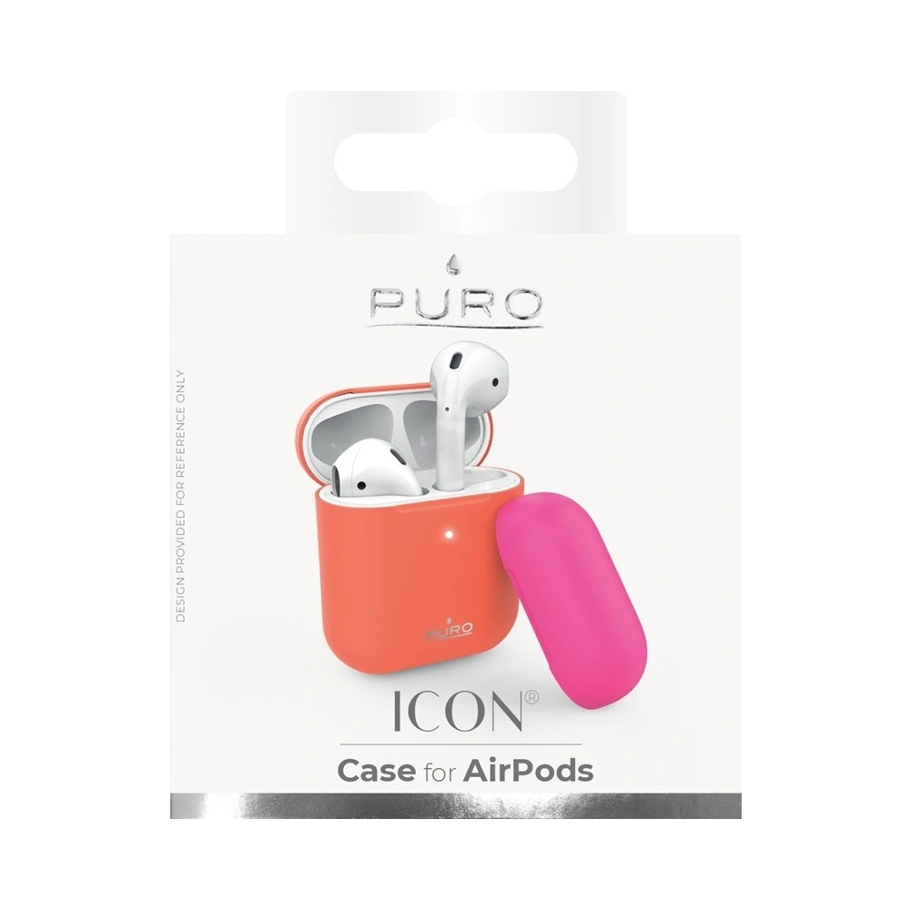 Hurtownia GSM - Etui PURO ICON Fluo Case Apple AirPods 1/2 s dodatečným krytem (Fluo Orange + Fluo Fuchsia Cap) - PUR253ORG - {ean13} - Hurt