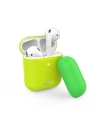 Etui PURO ICON Fluo Case Apple AirPods 1/2 cu capac suplimentar (Fluo Yellow + Fluo Green Cap)