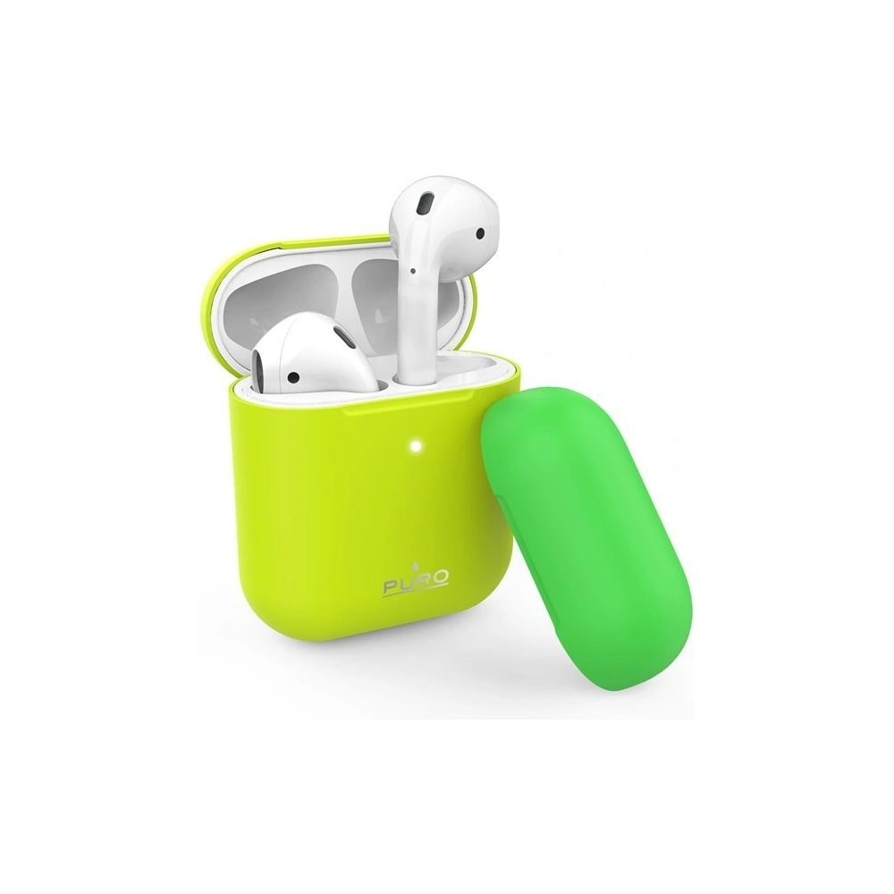 Hurtownia GSM - Etui PURO ICON Fluo Case Apple AirPods 1/2 s dodatečným krytem (Fluo Yellow + Fluo Green Cap) - PUR254YEL - {ean13} - Hurt