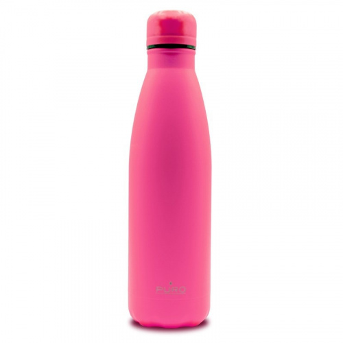 Puro Distributor - 8033830290770 - PUR259FCS - PURO ICON Fluo Thermal Stainless Steel Water Bottle 500ml (Fucsia) (Powder Coating) - B2B homescreen