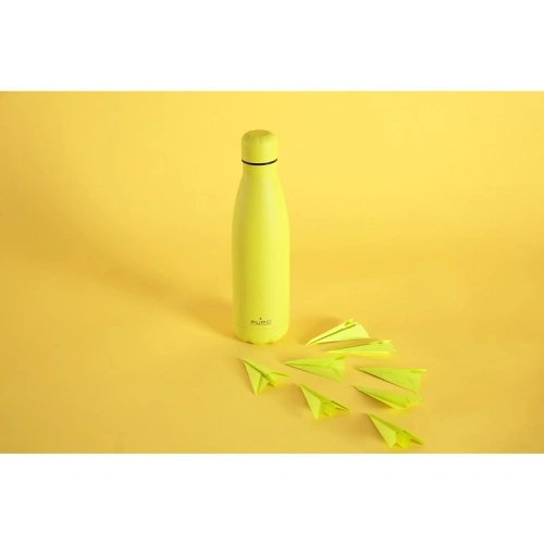 Butelka termiczna ze stali nierdzewnej PURO ICON Fluo 500ml (Yellow) (Powder Coating)