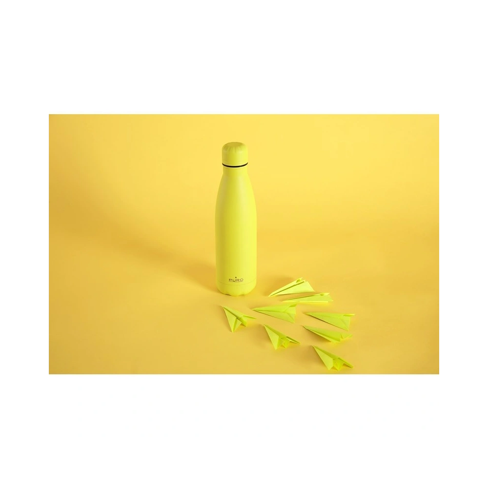 Hurtownia GSM - Nerezová termoska PURO ICON Fluo 500ml (žlutá) (povrchová úprava práškovým lakem) - PUR262YEL - {ean13} - Hurt