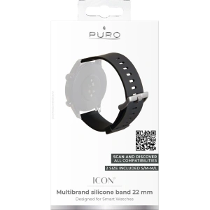 PURO ICON Multibrand Wristband 22 mm (S/M & M/L) (black)