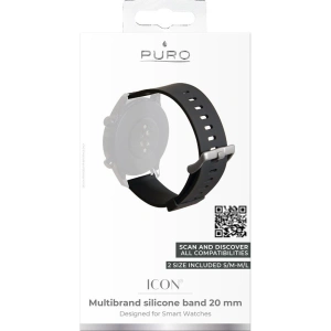 PURO ICON Multibrand Wristband 20 mm (S/M & M/L) (black)