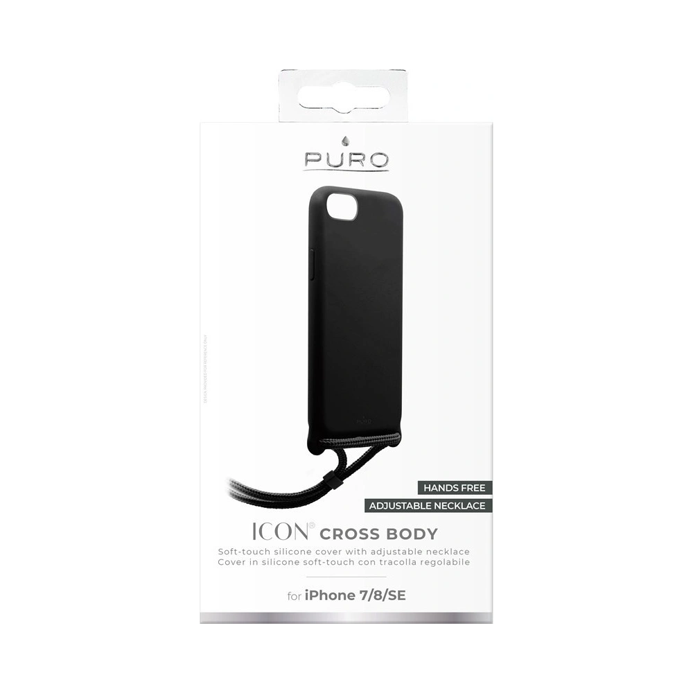 Hurtownia GSM - Etui PURO ICON Cross Body Apple iPhone SE 2022/SE 2020/8/7 (Schwarz) - PUR277BLK - {ean13} - Hurt