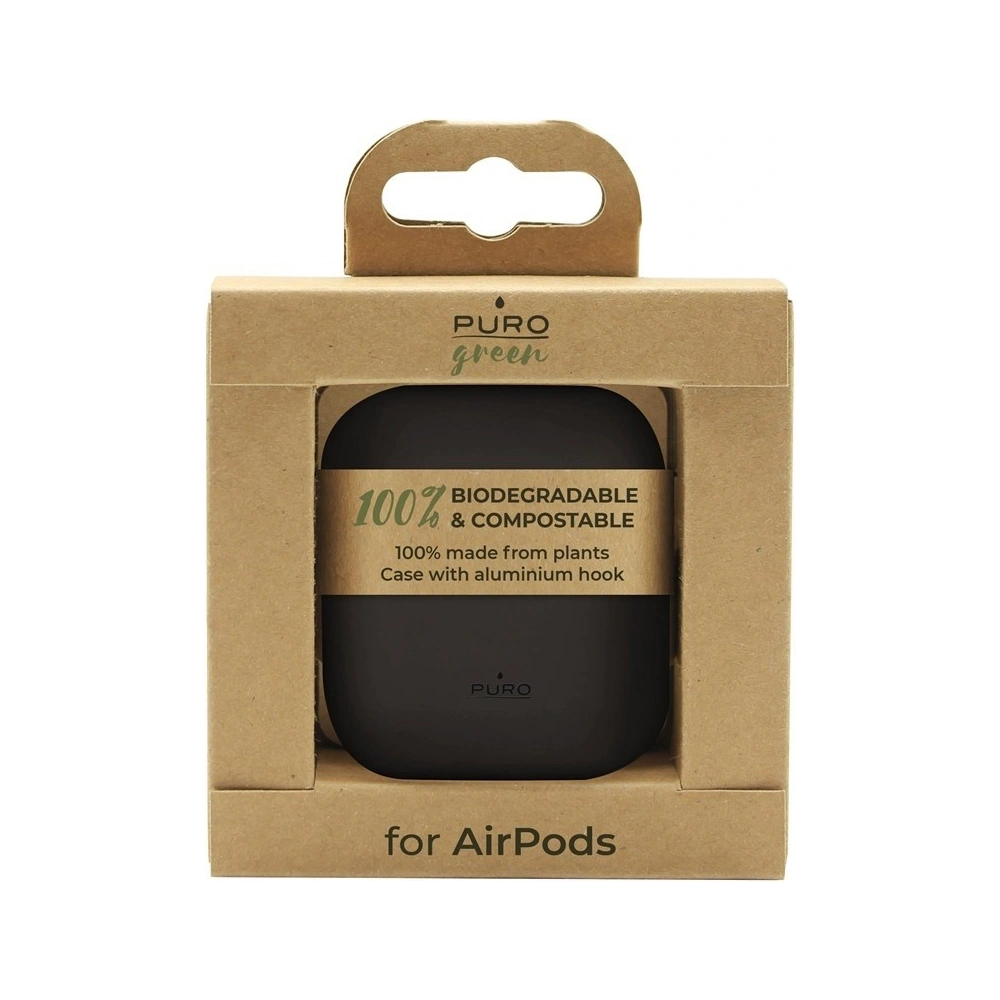 Hurtownia GSM - Ekologické etui PURO Green Compostable Eco-friendly Cover Apple AirPods 1&2 (černé) - PUR293BLK - {ean13} - Hurt