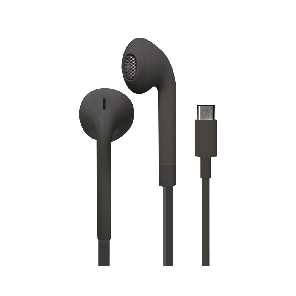Wholesale PURO ICON Stereo Earphones USB-C, flat cable, microphone + remote control (black) - PUR298BLK - {ean13} - Hurt
