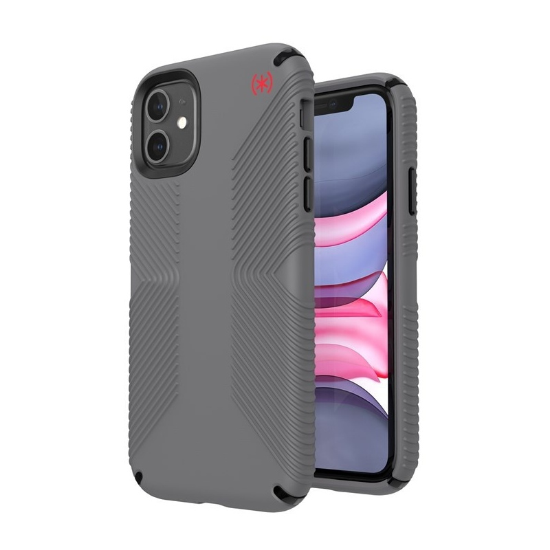 Speck Distributor - 848709086136 - SPK026GRY - Speck Presidio2 Grip iPhone 11 with MicroBan layer Graphite Grey/Cathedral Grey - B2B homescreen
