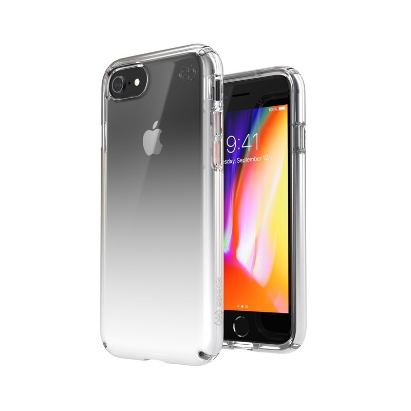 Speck Distributor - 848709083081 - SPK025CLR - Speck Presidio Perfect-Clear + Ombre Apple iPhone SE 2022/SE 2020/8/7 with MicroBan layer Clear/Atmosphere Fade - B2B homescreen