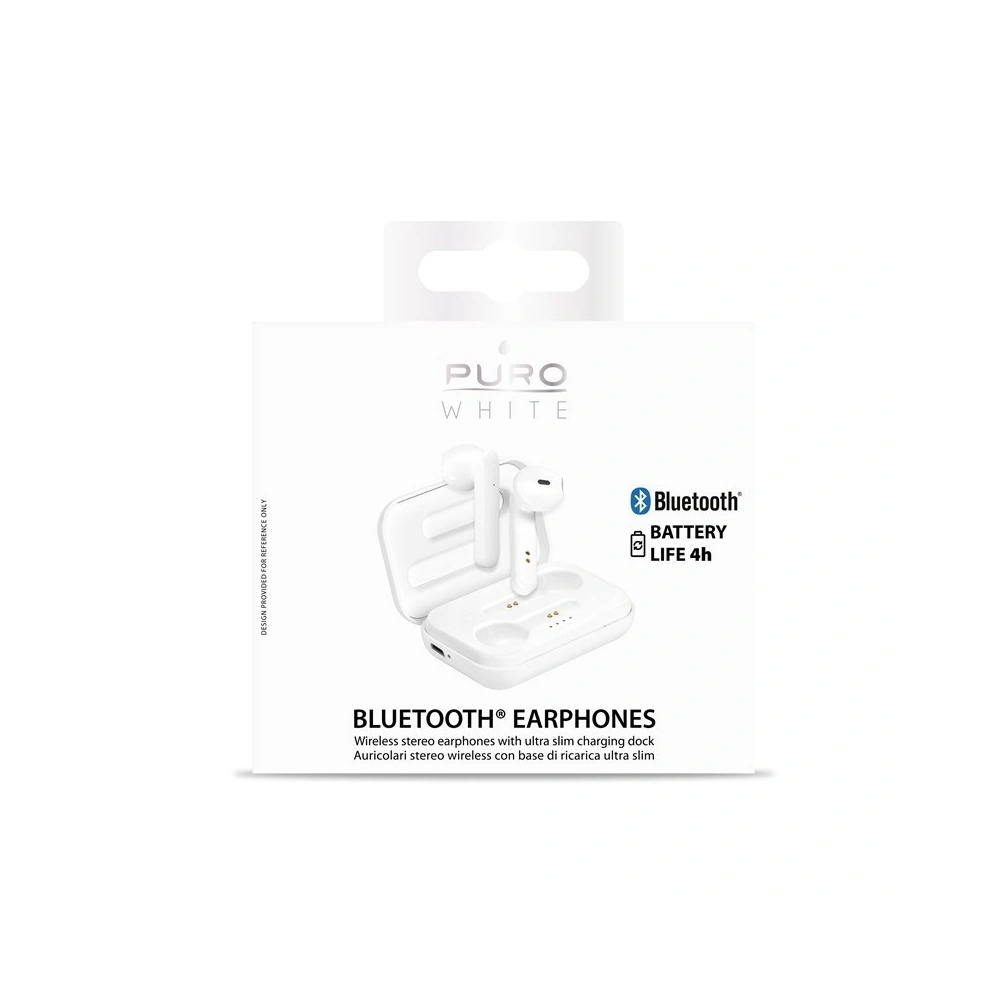 Hurtownia GSM - Căști wireless PURO White TWS 5.0 Bluetooth cu carcasă de încărcare (alb) - PUR301WHT - {ean13} - Hurt