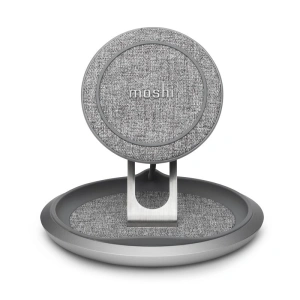 Încărcător wireless inductiv Moshi Lounge Q Wireless Charging Stand pentru iPhone și Android 15W (Nordic Gray)