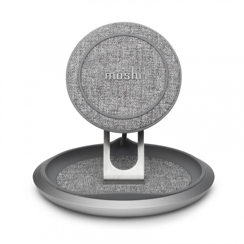 Moshi Distributor - 4713057259241 - MOSH089GRY - Moshi Lounge Q Wireless Charging Stand, Fast-charging with Adjustable-height for iPhone & Android (Nordic Gray) - B2B homescreen