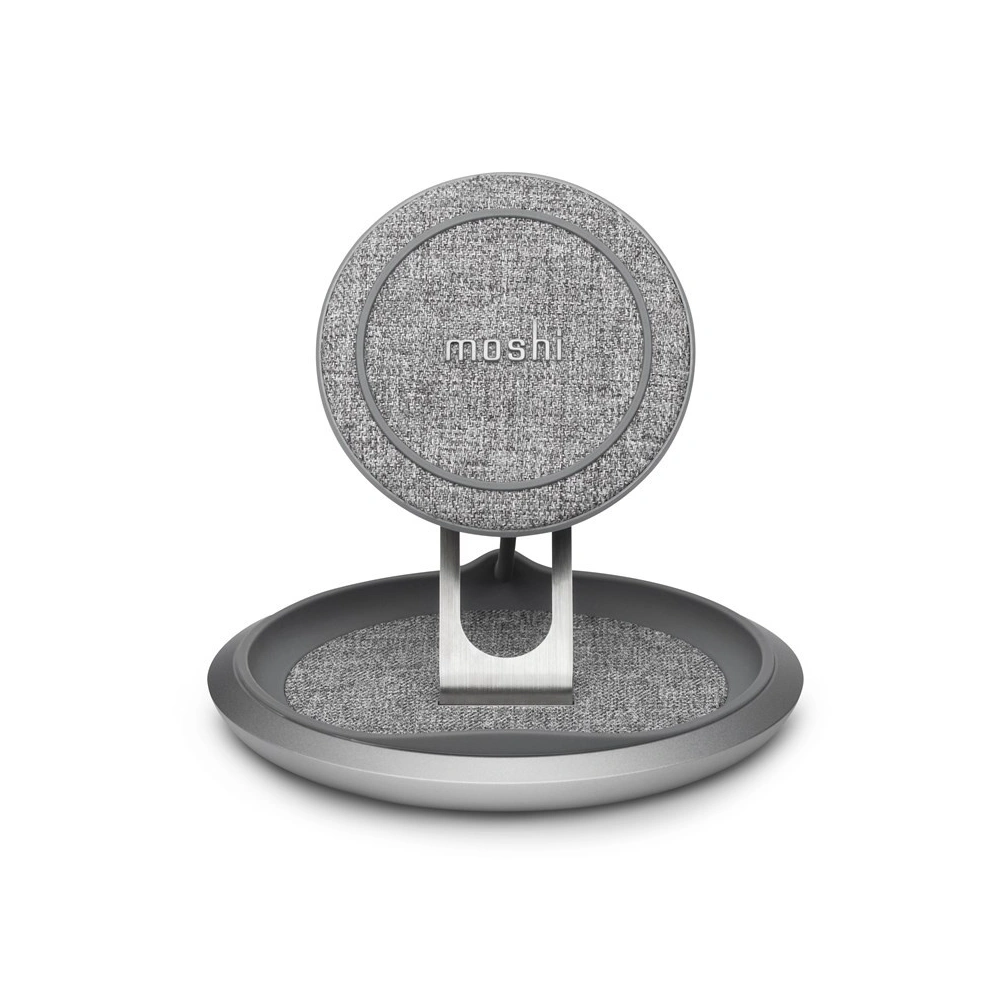Hurtownia GSM - Bezprzewodowa ładowarka indukcyjna Moshi Lounge Q Wireless Charging Stand do iPhone i Android 15W (Nordic Gray) - MOSH089GRY - {ean13} - Hurt