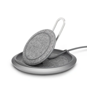 Încărcător wireless inductiv Moshi Lounge Q Wireless Charging Stand pentru iPhone și Android 15W (Nordic Gray)