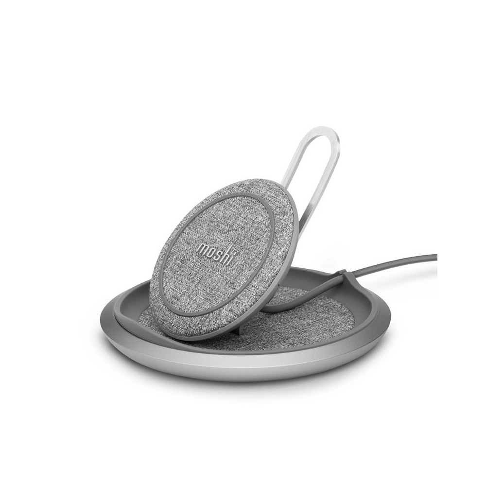 Hurtownia GSM - Bezprzewodowa ładowarka indukcyjna Moshi Lounge Q Wireless Charging Stand do iPhone i Android 15W (Nordic Gray) - MOSH089GRY - {ean13} - Hurt