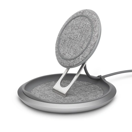 Bezprzewodowa ładowarka indukcyjna Moshi Lounge Q Wireless Charging Stand do iPhone i Android 15W (Nordic Gray)