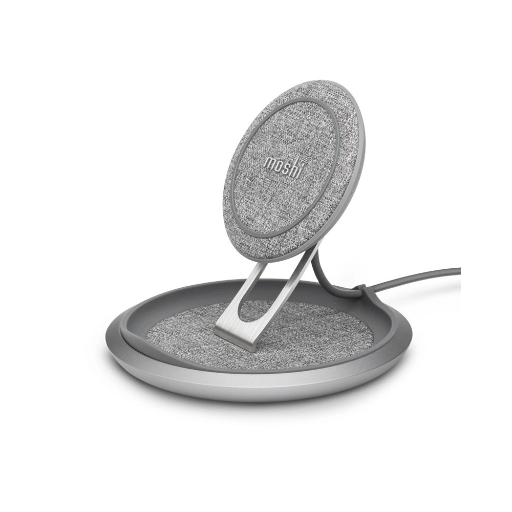 Wholesale Moshi Lounge Q Wireless Charging Stand, Fast-charging with Adjustable-height for iPhone & Android (Nordic Gray) - MOSH089GRY - {ean13} - Hurt