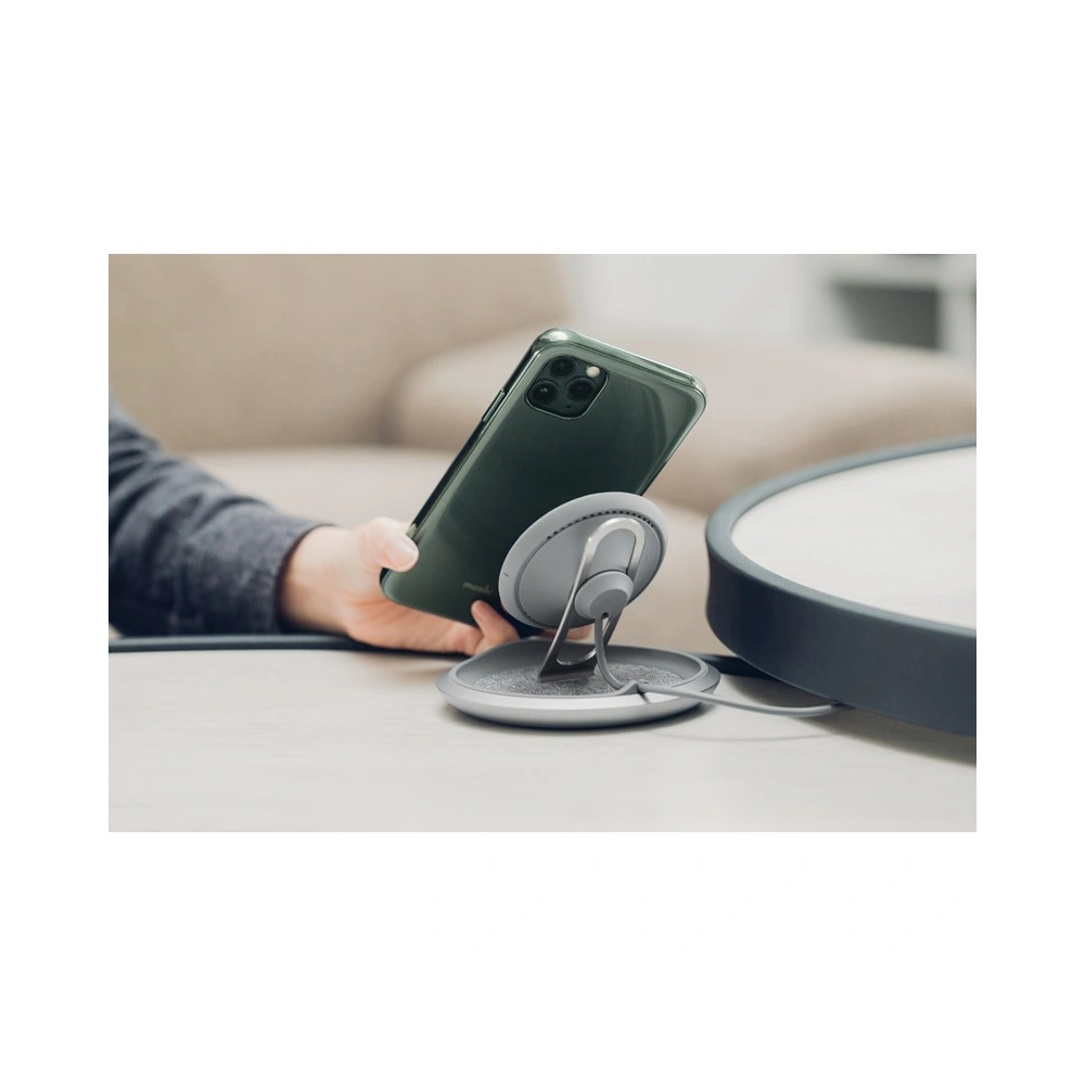 Hurtownia GSM - Bezprzewodowa ładowarka indukcyjna Moshi Lounge Q Wireless Charging Stand do iPhone i Android 15W (Nordic Gray) - MOSH089GRY - {ean13} - Hurt