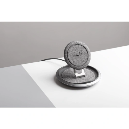 Bezprzewodowa ładowarka indukcyjna Moshi Lounge Q Wireless Charging Stand do iPhone i Android 15W (Nordic Gray)
