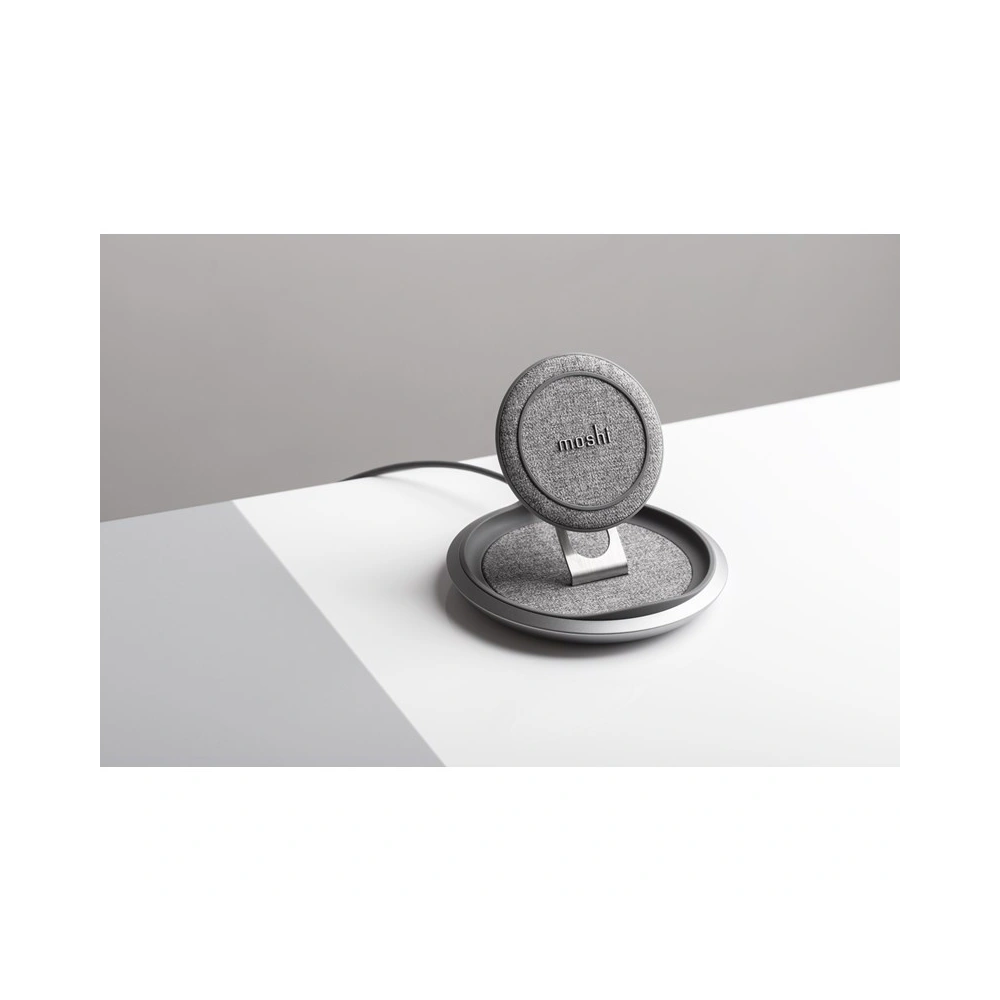 Hurtownia GSM - Bezprzewodowa ładowarka indukcyjna Moshi Lounge Q Wireless Charging Stand do iPhone i Android 15W (Nordic Gray) - MOSH089GRY - {ean13} - Hurt