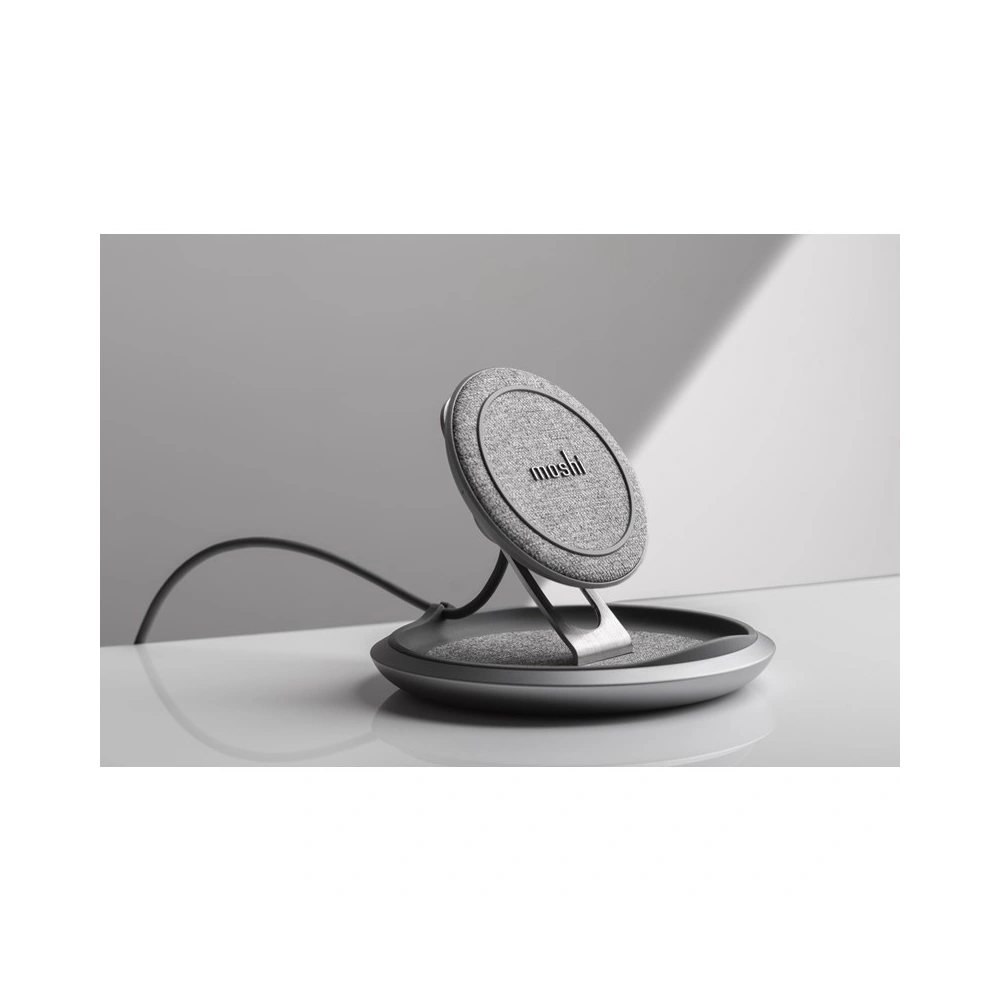 Wholesale Moshi Lounge Q Wireless Charging Stand, Fast-charging with Adjustable-height for iPhone & Android (Nordic Gray) - MOSH089GRY - {ean13} - Hurt