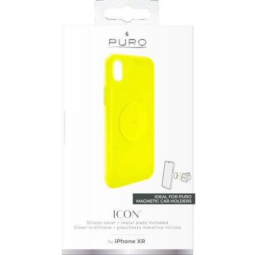 Etui magnetyczne PURO ICON+ Cover Apple iPhone XR (fluo żółty)