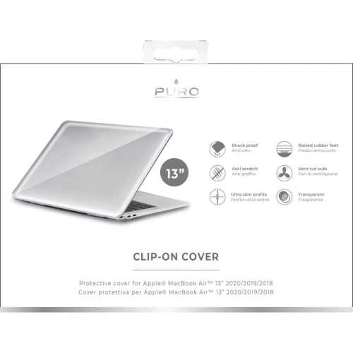 Obudowa PURO Clip On Apple Macbook Air 13 (2020 / 2018) (przezroczysty)