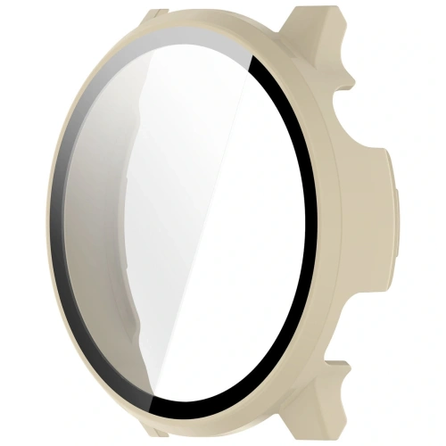 Etui ze szkłem do zegarka Bizon Case+Glass Watch do Garmin Venu 4 41mm beżowe