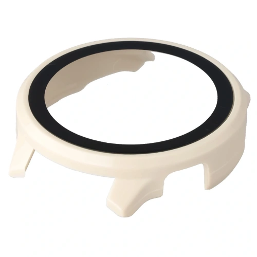 Etui ze szkłem do zegarka Bizon Case+Glass Watch do Garmin Venu 4 41mm beżowe