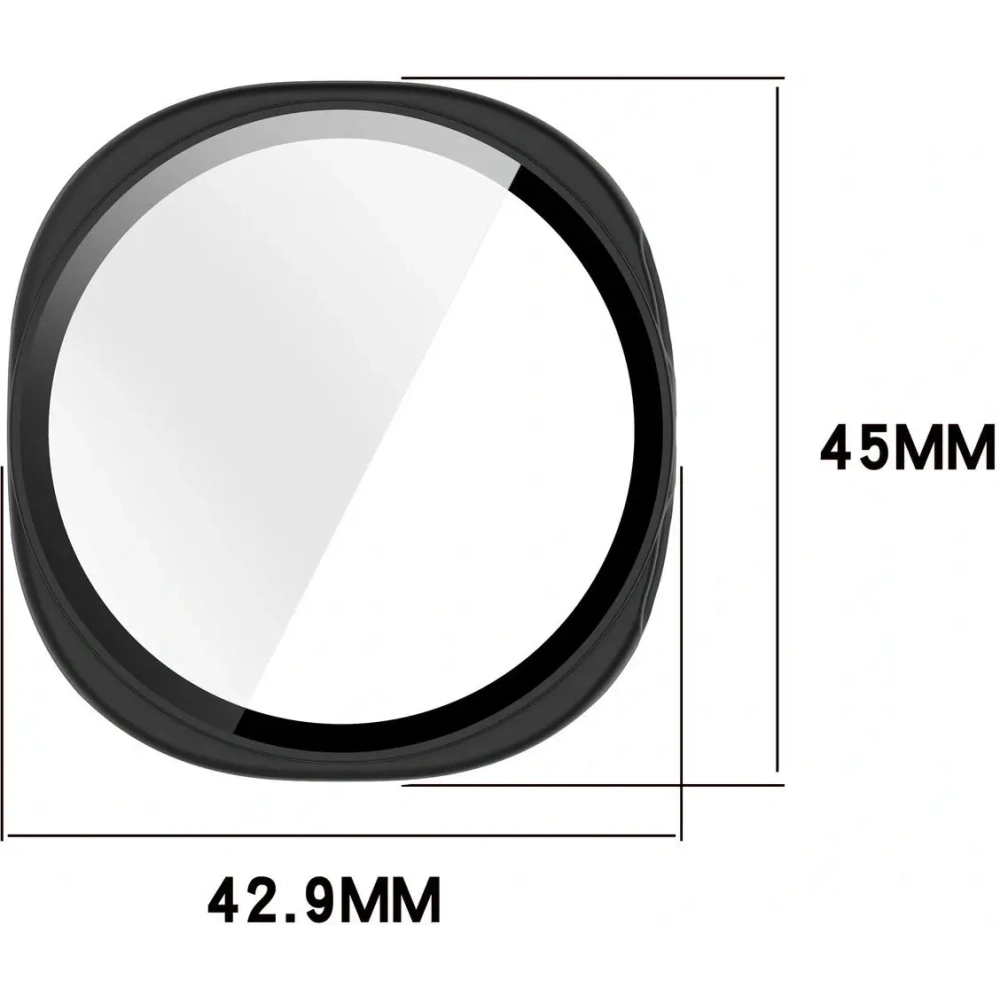 Etui ze szkłem do zegarka Bizon Case+Glass Watch do Samsung Galaxy Watch 8 40mm matowe czarne