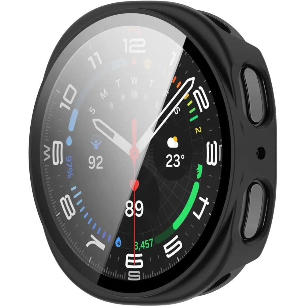 Etui ze szkłem do zegarka Bizon Case+Glass Watch do Samsung Galaxy Watch 8 40mm matowe czarne