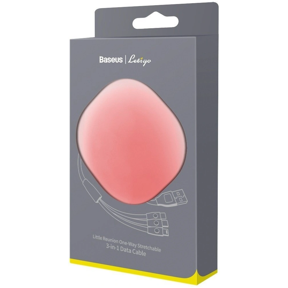 Hurtownia GSM - Zavinutý kabel USB 3w1 Baseus Let's go Little Reunion, Lightning / USB-C / micro USB, 3A, 0,85m (červený) - BSU1586RED - {ean13} - Hurt