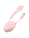 Hurtownia GSM - Skládací USB kabel 3w1 Baseus Let's go Little Reunion, Lightning / USB-C / micro USB, 3A, 0,85m (bílá-růžová) - BSU1587WHTPNK - {ean13} - Hurt