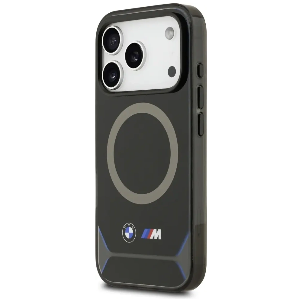 Etui BMW M IML Metal Buttons & Logo MagSafe do Apple iPhone 17 Pro czarno-niebieski