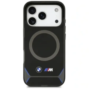 Etui BMW M IML Metal Buttons & Logo MagSafe do Apple iPhone 17 Pro czarno-niebieski