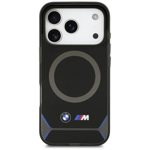 Etui BMW M IML Metal Buttons & Logo MagSafe do Apple iPhone 17 Pro czarno-niebieski