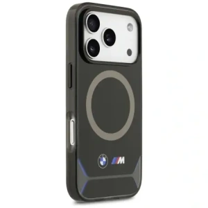 Etui BMW M IML Metal Buttons & Logo MagSafe do Apple iPhone 17 Pro czarno-niebieski