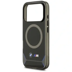 Etui BMW M IML Metal Buttons & Logo MagSafe do Apple iPhone 17 Pro czarno-niebieski