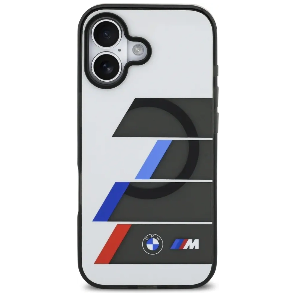 Etui BMW M IML Metal Buttons Tricolor Lines MagSafe do Apple iPhone 17 antracyt