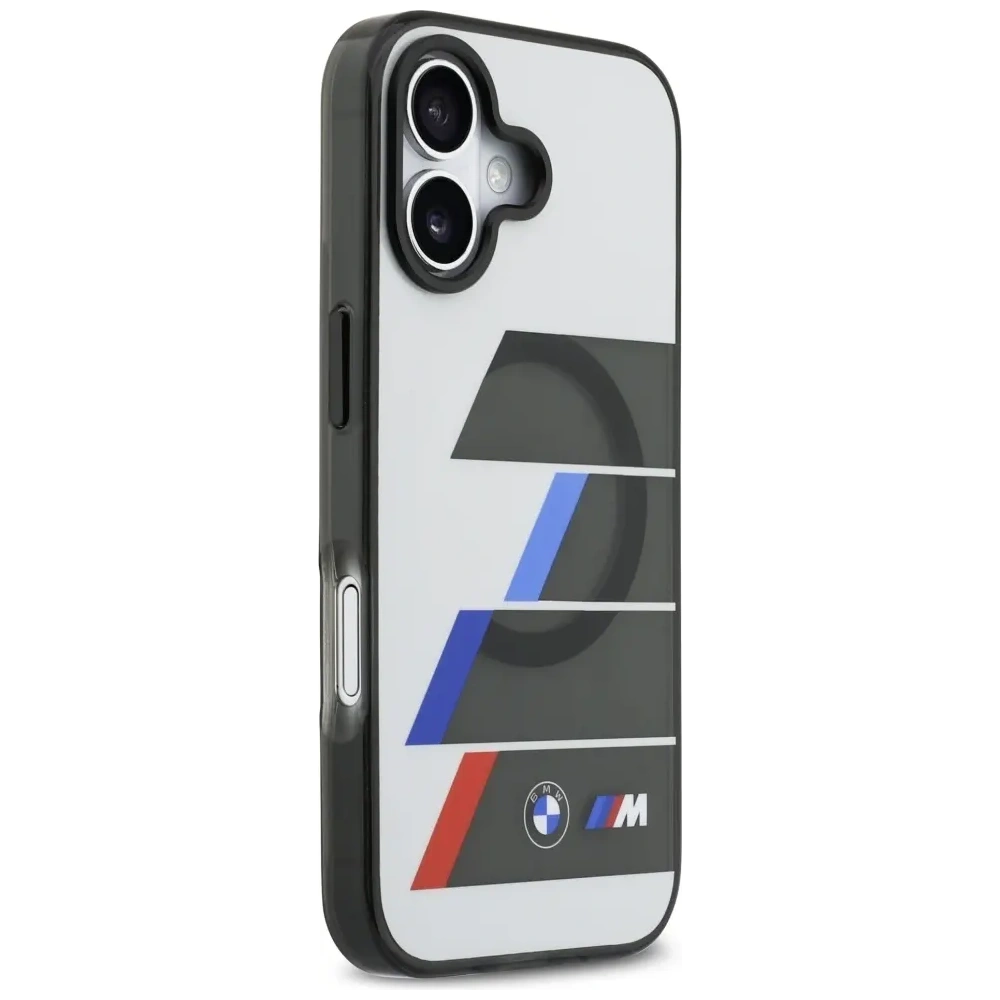 Etui BMW M IML Metal Buttons Tricolor Lines MagSafe do Apple iPhone 17 antracyt